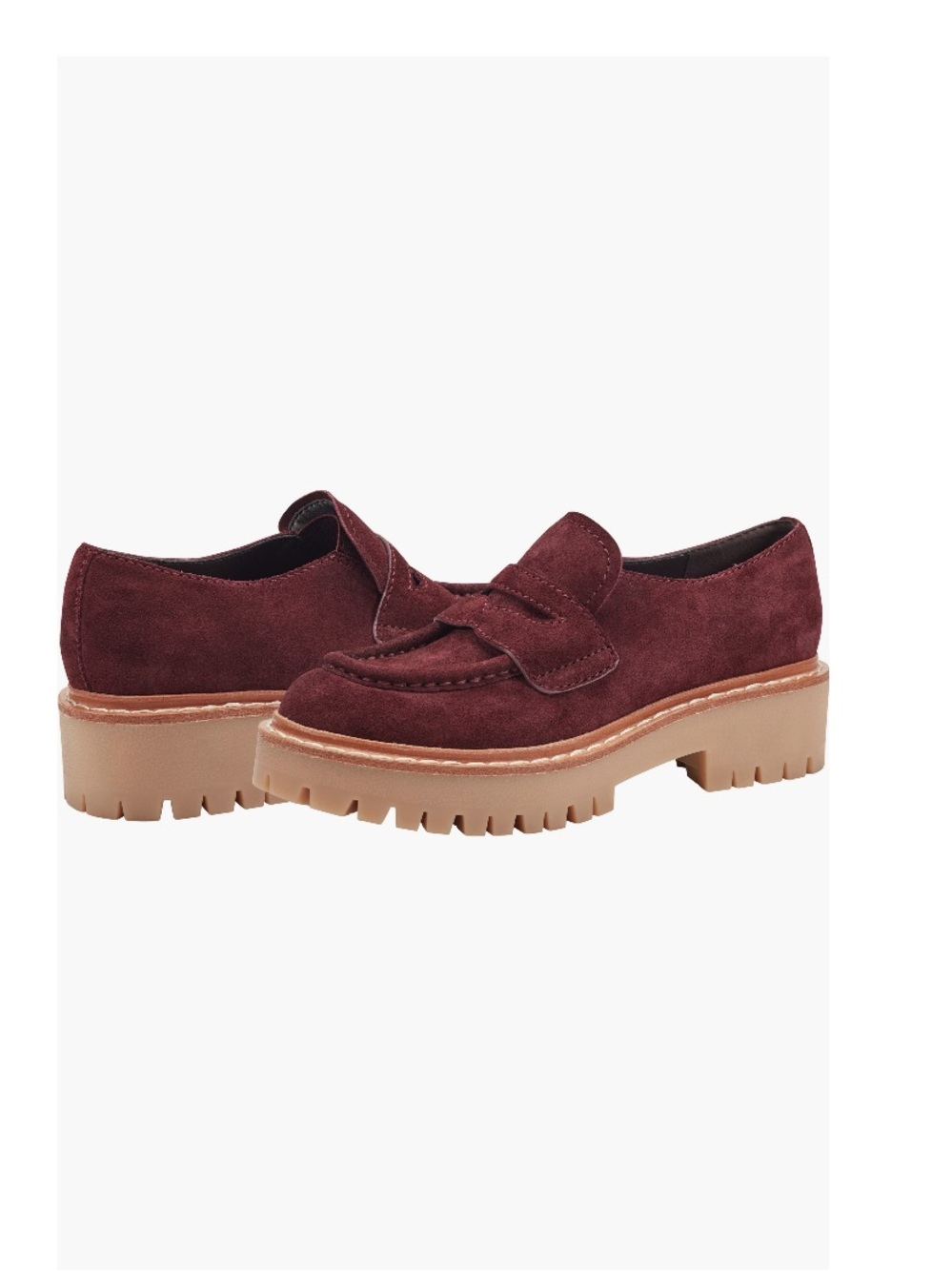 Marc Fisher LTD Norton Lug Sole Penny Loafers Dark Red Calf Hair Women’s 8 - Picture 6 of 14